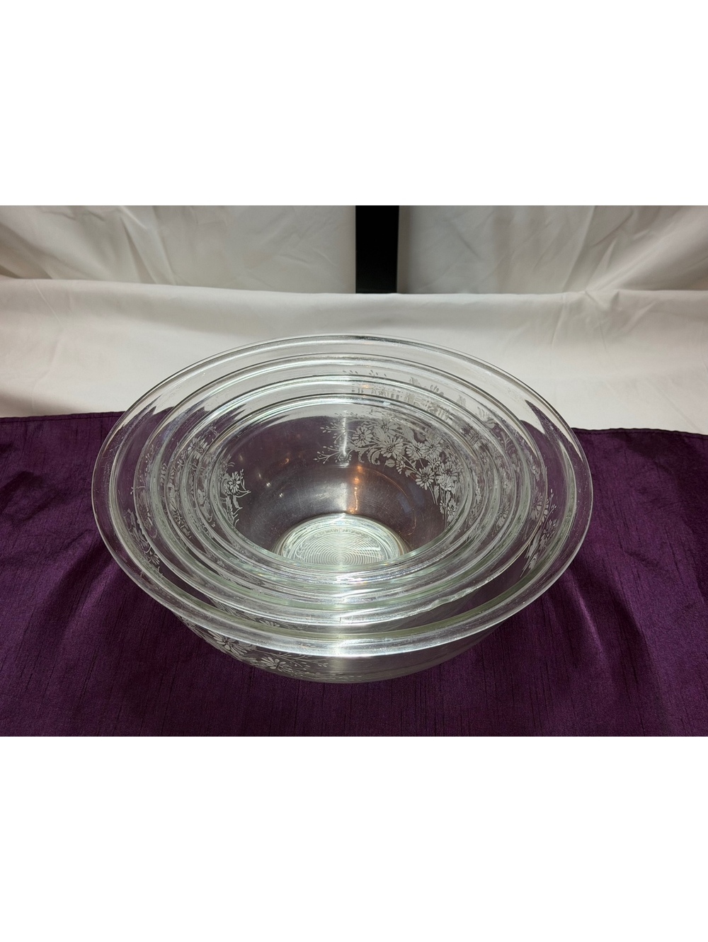 Vintage Pyrex Colonial Mist 4 Pc Nesting Mixing Bowl Set 401 402 403 404